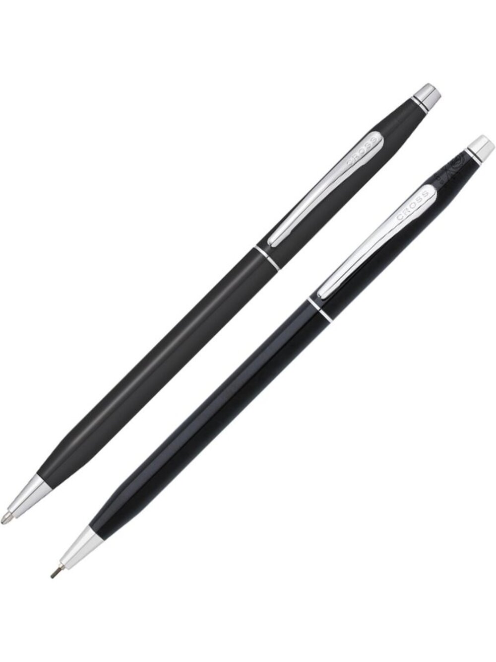 Elegant Black Lacquer Refillable Pen & Pencil Gift Set - Perfect for
